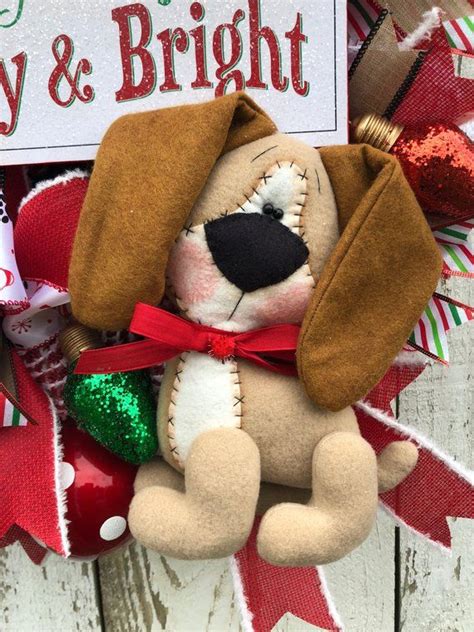 Dog Christmas Wreath Christmas Wreath Holiday Wreath Red | Etsy | Dog christmas wreath ...