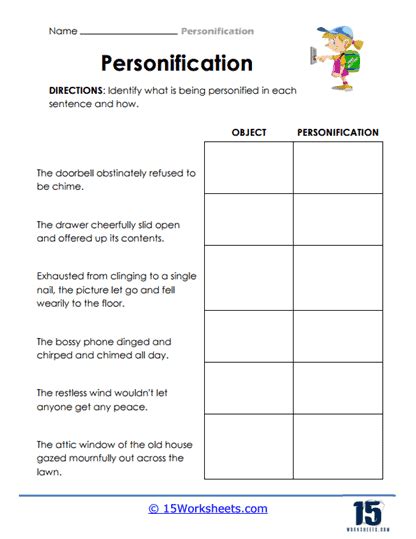 Personification | K5 Learning - Worksheets Library