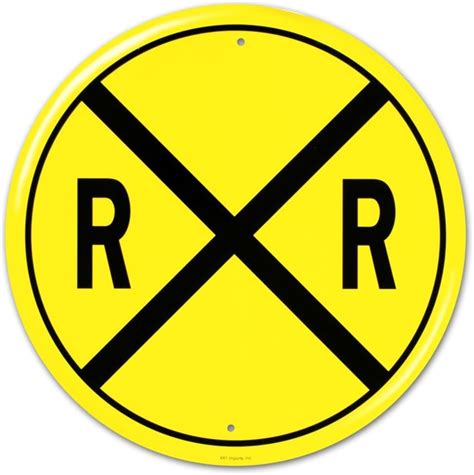 Amazon.com: Railroad Crossing RR X-ing Round Tin Sign 12 x 12in: Garden & Outdoor