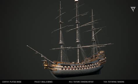 ArtStation - Skull & Bones - Pirate Heavy ship, texturing and shading., Tomasz Kawecki | Pirate ...