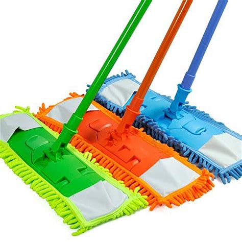 Super Absorbing MicroFiber Dust Mop with Handle Telescoping Pole Floor Cleaner Noodle Mop ...