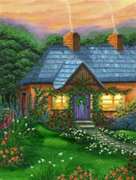 268 best images about Pretty paintings of Country Scenes on Pinterest | Folk art, Cottages and Amish