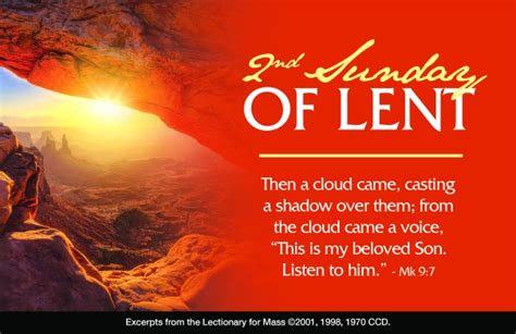 Second Sunday of Lent ~ February 25, 2018 | The Parish of Mary Mother of Mercy