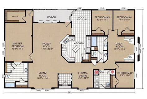 4 bedroom double wide floor plans - Home Interior Design