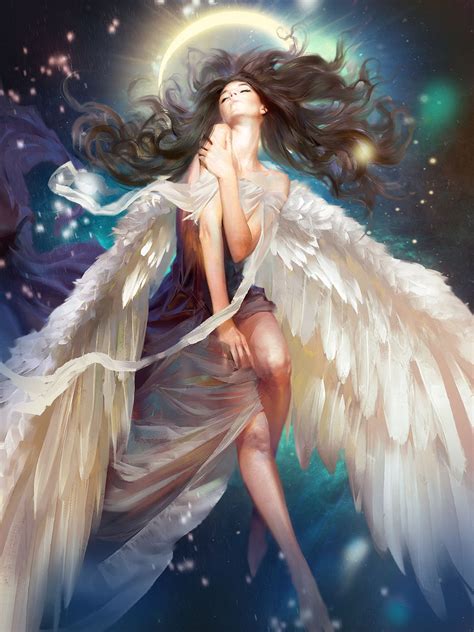 fantasy, Original, Girl, Woman, Character, Long, Hair, Beautiful, Wings, Angel, Dress Wallpapers ...