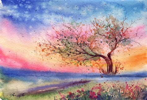 Landscape Watercolor Wallpapers - Top Free Landscape Watercolor Backgrounds - WallpaperAccess