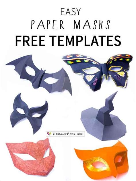 How to make easy paper masks, FREE template, so fast | Paper mask, Paper mask template, Paper ...