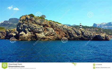 Lighthouse in Port De Soller, Majorca Mallorca, Spain Stock Photo - Image of view, port: 121509486