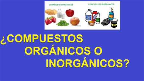 Diferencias entre Compuestos Orgánicos e Inorgánicos - YouTube