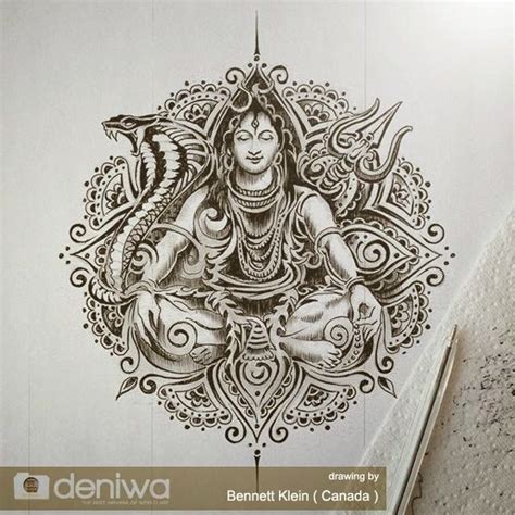 Awesome Lord Shiva Tattoo Design_Drawing By Bennett Klein ( Canada ) Shiva Tattoo Design, Tattoo ...