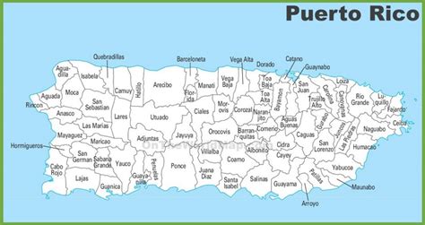 Puerto Rico municipalities map