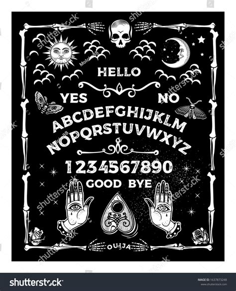 Ouija Board Occultism Set Vector Illustration Stock Vector (Royalty Free) 1637873248 | Shutterstock