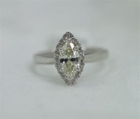 Marquise Halo Diamond Engagement Ring - Etsy