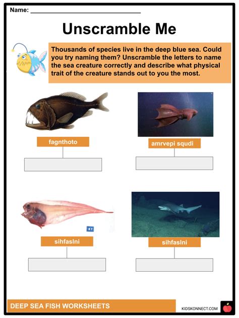 Deep Sea Fish Facts & Worksheets | Habitat, Bheavior, Diet, Kinds