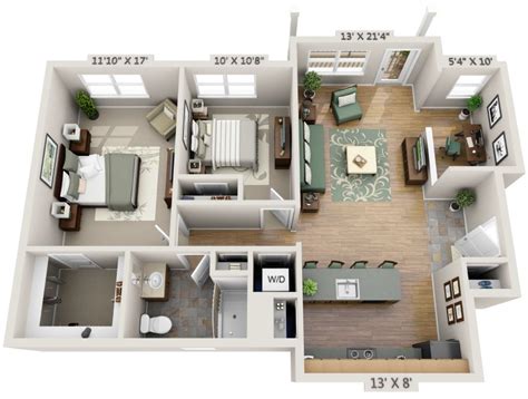 3 bedroom apartment floor plans 3d - Buscar con Google | Apartment floor plans, Apartment floor ...