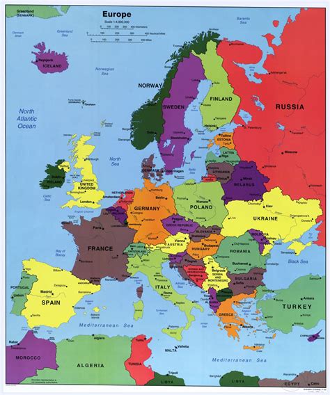 High Resolution Political Map Of Europe