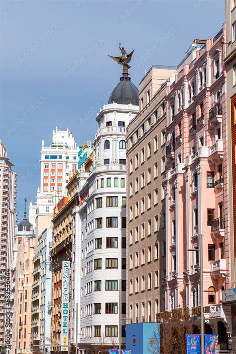 The Gran Via is one of Madrid's most important shopping areas Stock Photo | Adobe Stock