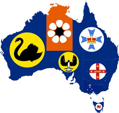 Australian State Emblems [2563 x 2448] : MapPorn