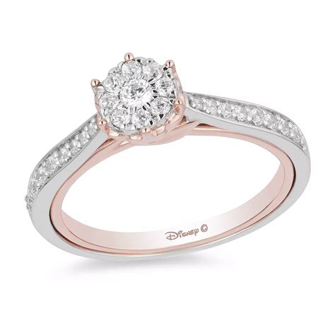 Enchanted Disney Fine Jewelry Rose Gold Diamond Belle Ring | H.Samuel | Disney engagement rings ...