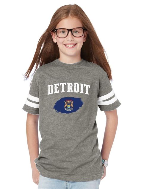 Normal is Boring - Youth Michigan Flag Detroit Football Fine Jersey T-Shirt - Walmart.com ...