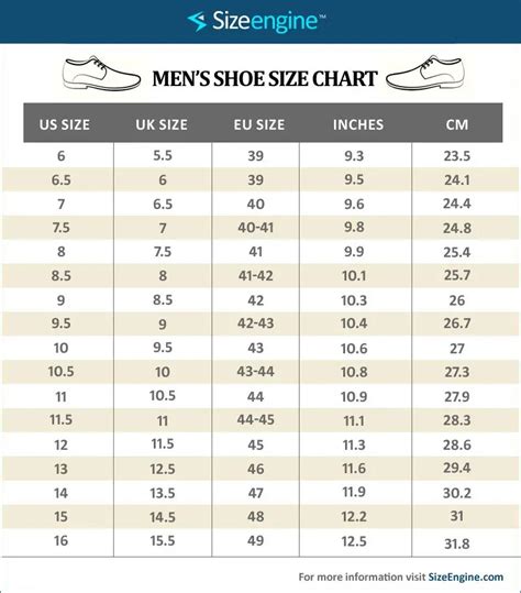 Athletic Shoe Size Chart