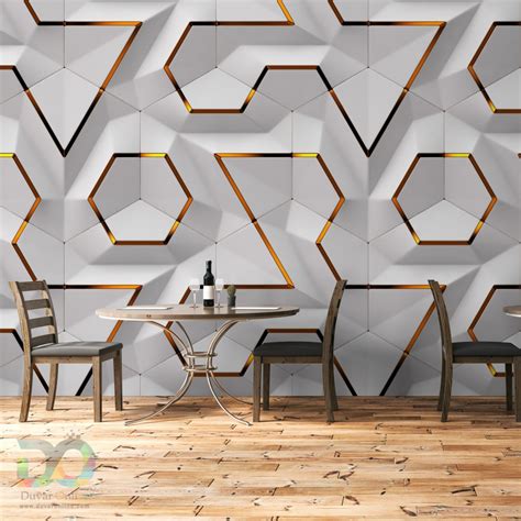 Geometric 3D Effect Wallpaper - Etsy