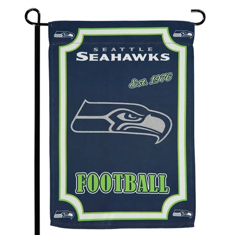 Seattle Seahawks 12.5" x 18" Glitter Suede Garden Flag