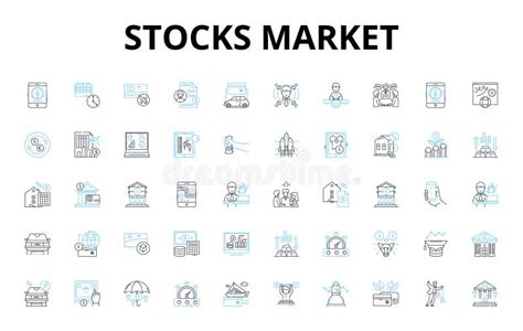 Stocks Market Linear Icons Set. Investment, Trading, Portfolio ...