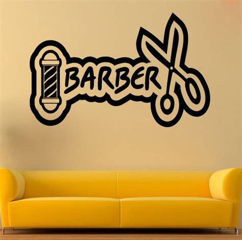 Barber Shop Wall Decal Barber Shop Vinyl Sticker Salon Wall | Etsy