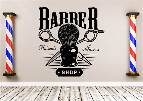 Barber Shop Wall Decal Barber Shop Wall Sticker Barber | Etsy