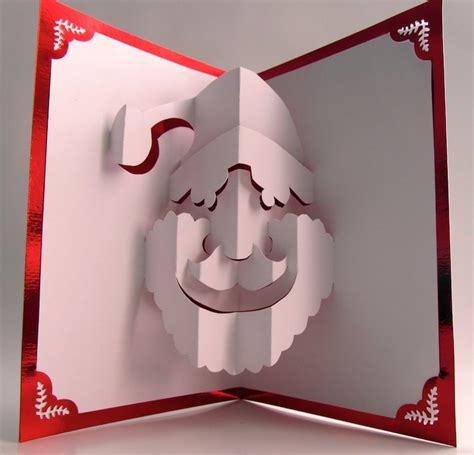 Santa Claus Christmas Pop up Card Home Décor 3D Handmade Cut by Hand Origamic Architecture in ...