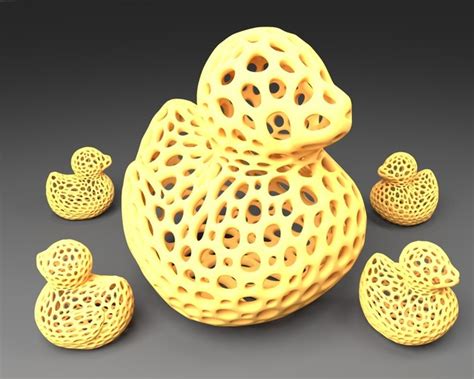 3D Printed Rubber Duck - Voronoi Style by roman_hegglin | Pinshape