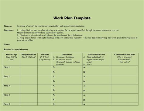 Work Plan - 40 Great Templates & Samples (Excel / Word) ᐅ TemplateLab