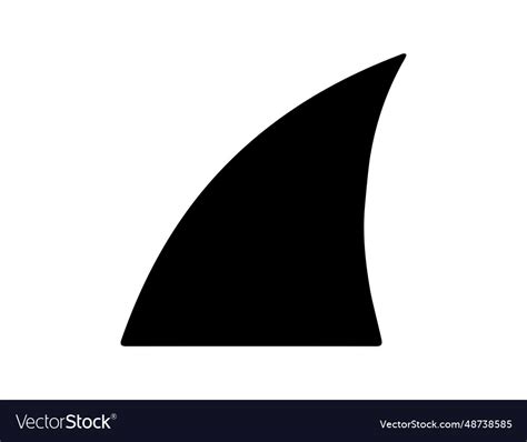 Shark fin silhouette art Royalty Free Vector Image