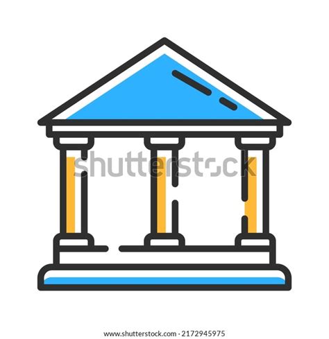 Bank Building Outline Style Vector Illustration Stock Vector (Royalty Free) 2172945975 ...