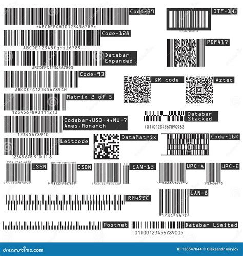 Barcode Types Cartoon Vector | CartoonDealer.com #6994891