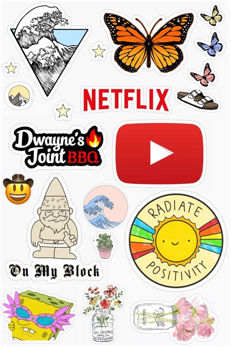 cute and trendy printable stickers tags : youtube , Netflix , aesthetic , redbubble , meme ...