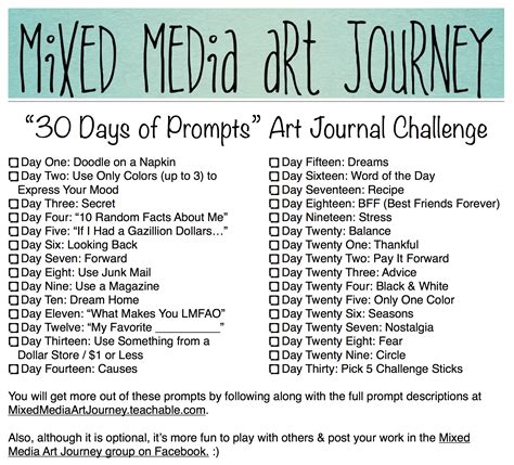 30 Days of Prompts - Mixed Media Art Journey