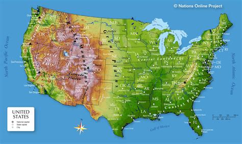 Map Of Us Geography - Viole Jesselyn