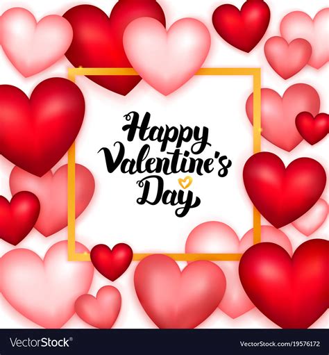 Happy valentines day many hearts Royalty Free Vector Image