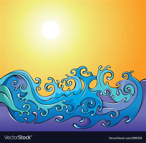 Cartoon waves background Royalty Free Vector Image