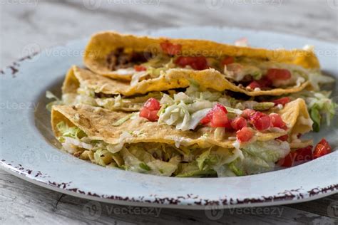 Mexican beef tacos on plate 9277564 Stock Photo at Vecteezy