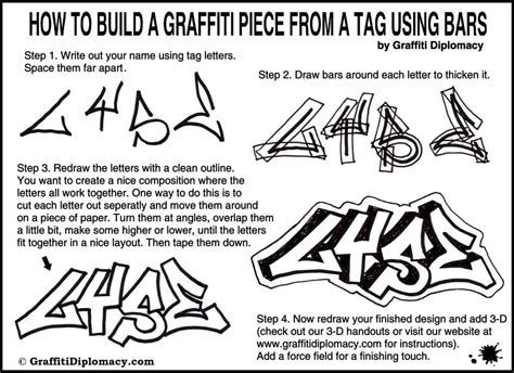 how to build a graffiti piece from a using bars