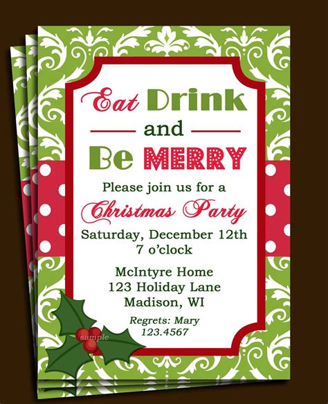 Office Christmas Luncheon Invitations