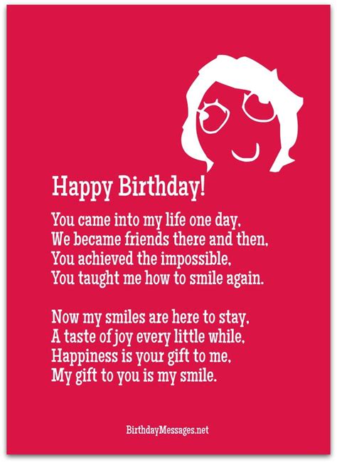 Cute Birthday Poems - Cute Birthday Messages