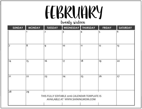 Just In: Fully Editable 2016 Calendar Templates in MS Word Format