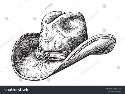 Cowboy Hat Sketch Hand Drawn Doodle Stock Vector (Royalty Free) 2258426423 | Shutterstock