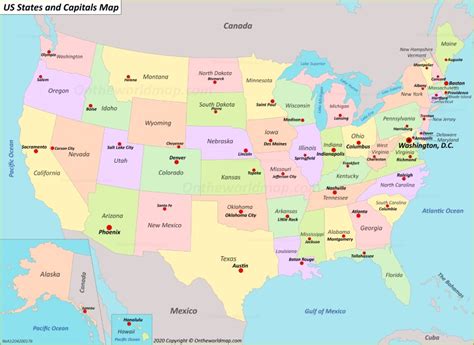 Free Printable Us Map With States And Capitals - FREE PRINTABLE TEMPLATES