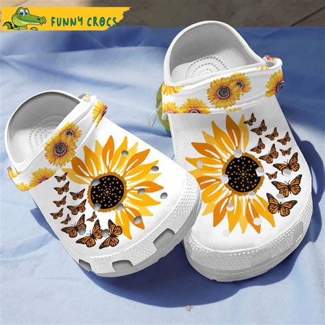 Funny Butterfly Sunflower Garden Crocs - Step into style with Funny Crocs