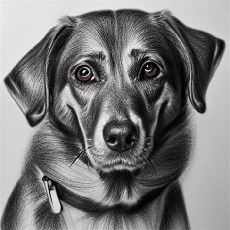 Digital Graphic Extremely Detailed Hyperdetailed Realistic Pencil Sketch of a Dog · Creative Fabrica